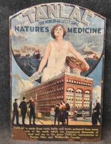 TANLAC CARDBOARD ANTIQUE NATURES MEDICINE SIGN