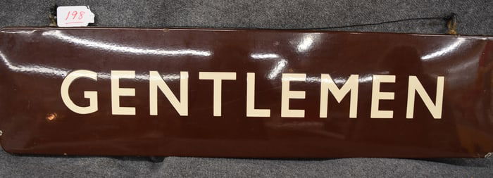 "GENTLEMEN" DOUBLE SIDED PORCELAIN SIGN