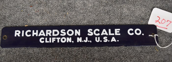 RICHARDSON SCALE CO PORCELAIN SIGN
