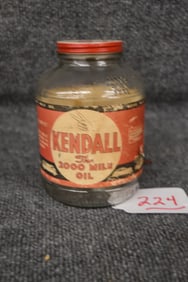 KENDALL 2000 MILE OIL GLASS JAR
