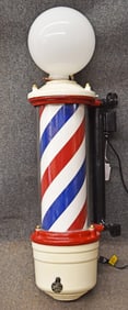 WALL MOUNT REVOLVING BARBER SHOP POLE