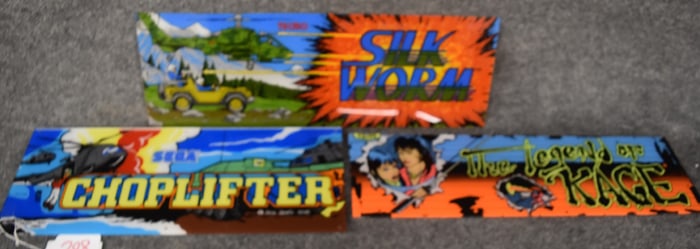 (3) ARCADE GAME SIGNS