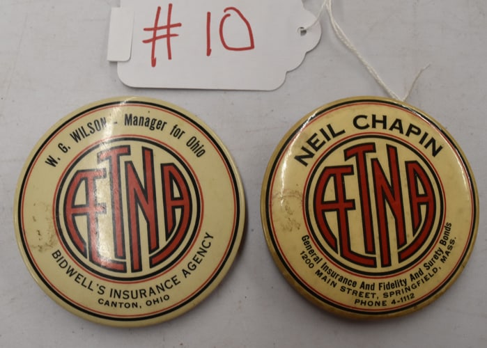 AETNA MIRRORS: (2) AETNA ADVERTISING POCKET MIRRORS