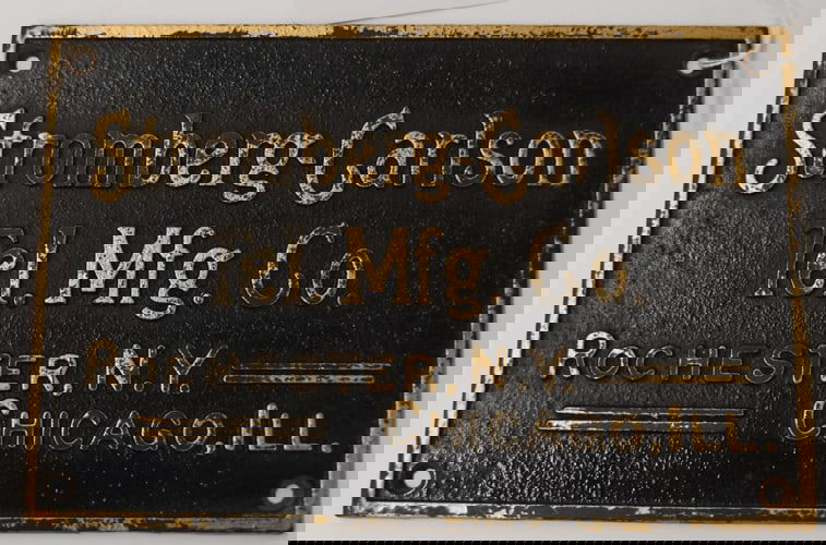 STROMBERG-CARLSON TEL. SIGN: BRASS STROMBERG-CARLSON TELEPHONE SIGN