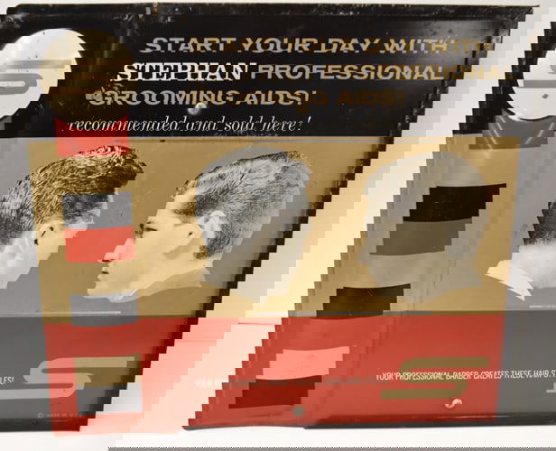 STEPHAN GROOMING SIGN: STEPHAN PROFESSIONAL GROOMING STANDING DISPLAY TIN SIGN