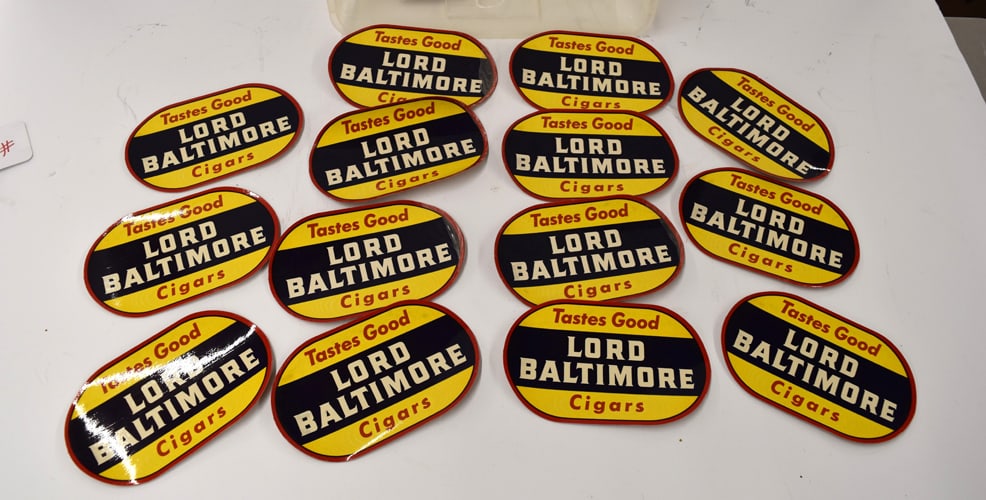 LORD BALTIMOORE DECALS: GROUPING OF (14) LORD BALTIMORE CIGAR DECALS