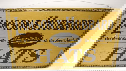 LAMSON & HUBBARD HATS SIGN