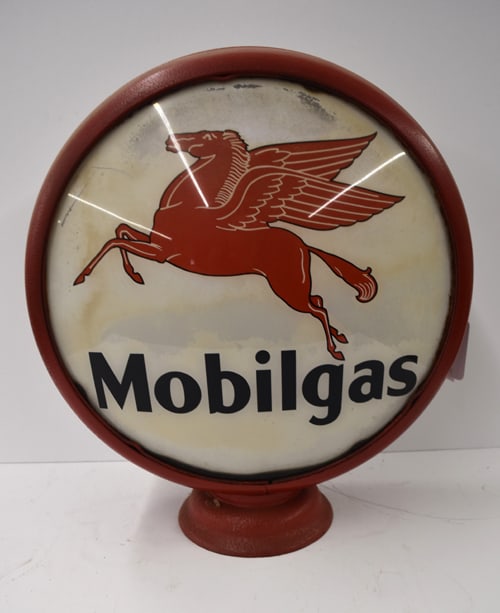 MOBILGAS GLOBE: MOBILGAS GAS GLOBE WITH METAL BODY, ONLY ONE LENS