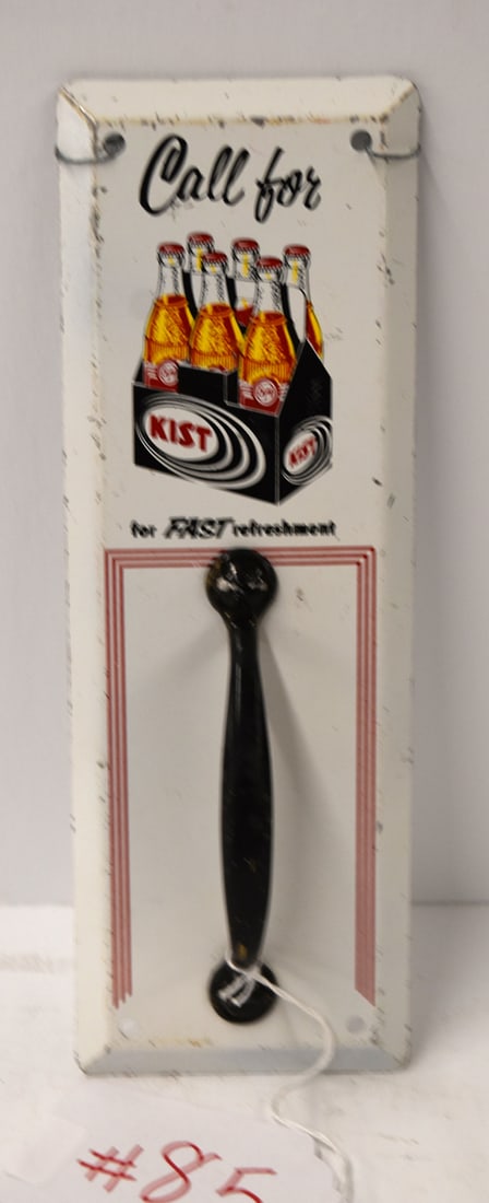 KIST DOOR PULL: KIST BEVERAGE SMALL TIN DOOR PULL SIGN - BY SCIOTO SIGN, KENTON, OH