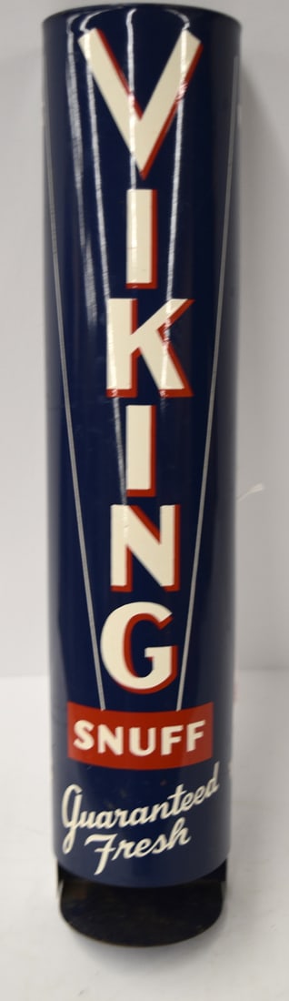 VIKING SNUFF DISPENSER: NEW OLD STOCK VIKING SNUFF DISPENSER, MADE BY ADVERTISING METAL DISPLAY CO, CHGO & NY