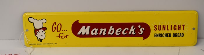 MANBECK'S BREAD SIGN