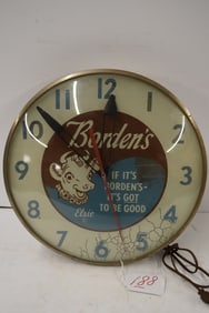 BORDENS DAIRY LIGHT UP CLOCK