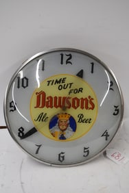 "TIME OUT FOR DAWSON'S ALE BEER" LIGHT UP CLOCK