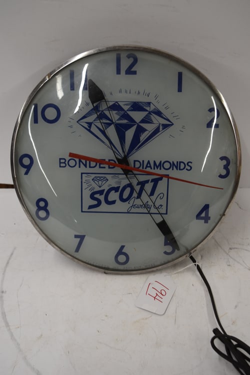 SCOTT JEWELRY ADVERTISING CLOCK (1 of 3)