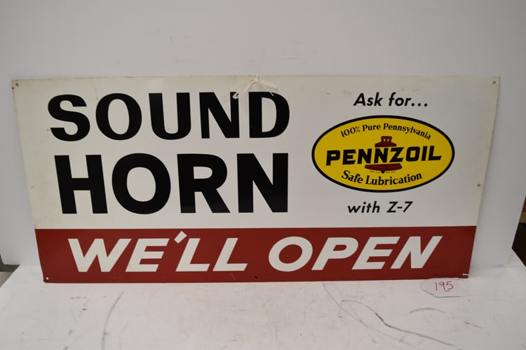 PENNZOIL "SOUND HORN" SIGN: PENNZOIL "SOUND HORN" SINGLE SIDED SIGN