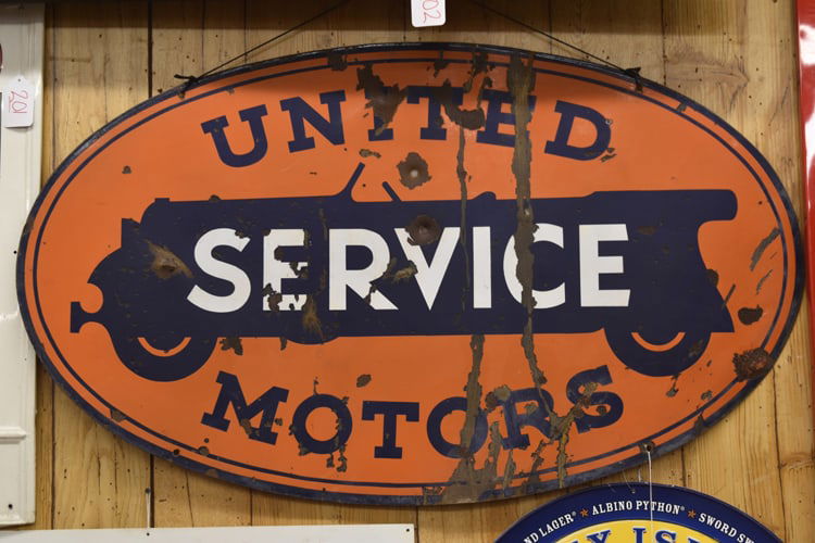 UNITED SERVICE MOTORS OVAL SIGN (1 of 1)