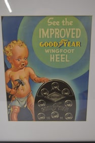 FRAMED GOODYEAR WINGFOOT ADVERTISEMENT