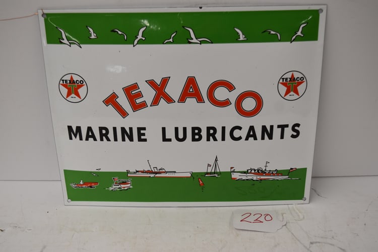 CONTEMP PORC TEXACO MARINE LUBRICANTS SIGN: CONTEMP PORC TEXACO MARINE LUBRICANTS