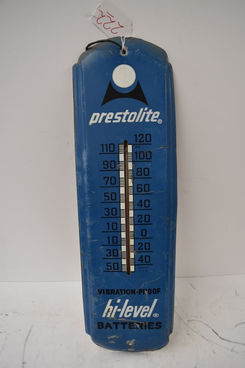 PRESTOLITE BATTERIES PORC. THERMOMETER: PRESTOLITE BATTERIES PORCELAIN THERMOMETER