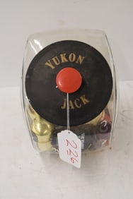 YUKON JACK CANADIAN LIQUOR COUNTRY STORE GLASS ADVERTISING JAR
