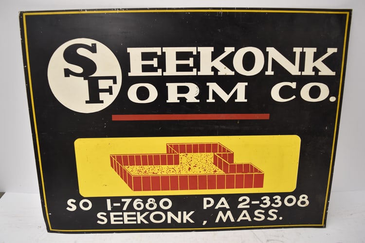 SEEKONK FORM COMPANY TIN SIGN: SEEKONK FORM COMPANY TIN SIGN