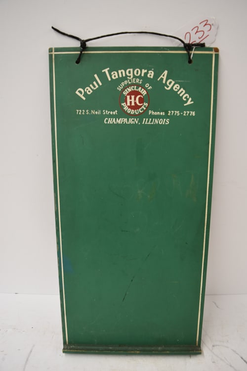 MASONITE SINCLAIR HC PRODUCTS CALENDAR HOLDER ???: SINGLE SIDED MASONITE SINCLAIR HC PRODUCTS CALENDAR HOLDER ??? FROM CHAMPAIGN, ILLINOIS