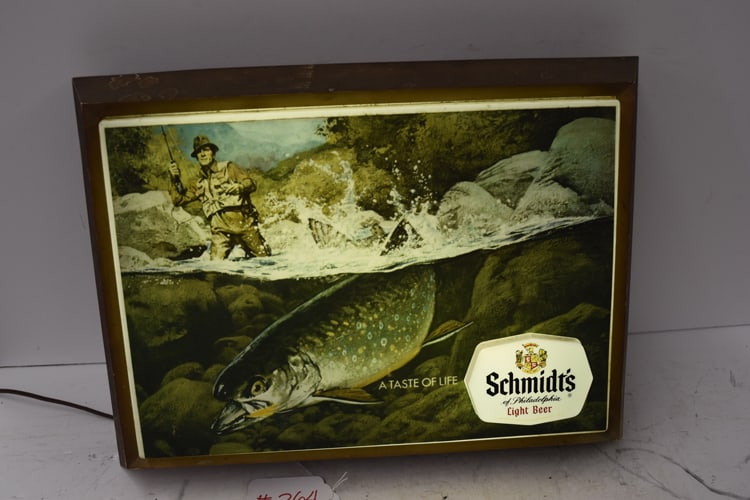 SCHMIDT'S TASTE OF LIFE BEER LIGHT UP SIGN (1 of 2)