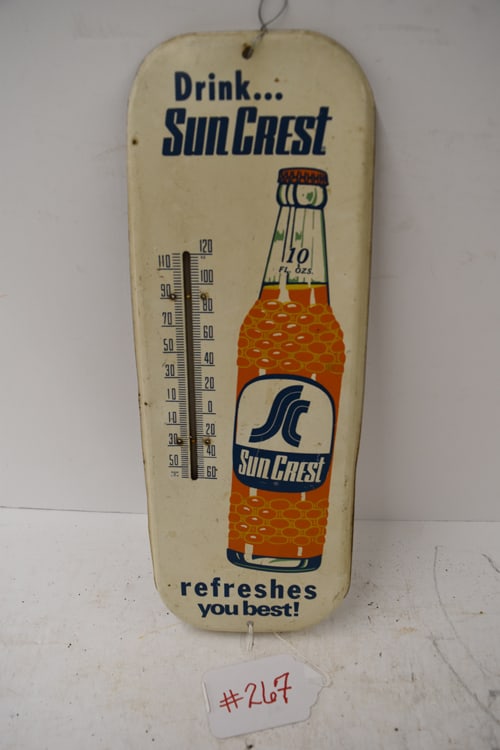 SUN CREST THERMOMETER: SUN CREST ADVERTISING THERMOMETER