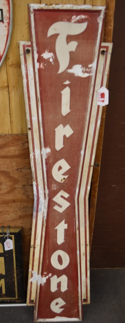 FIRESTONE STEEL SIGN: FIRESTONE STEEL SIGN SINGLE SIDED