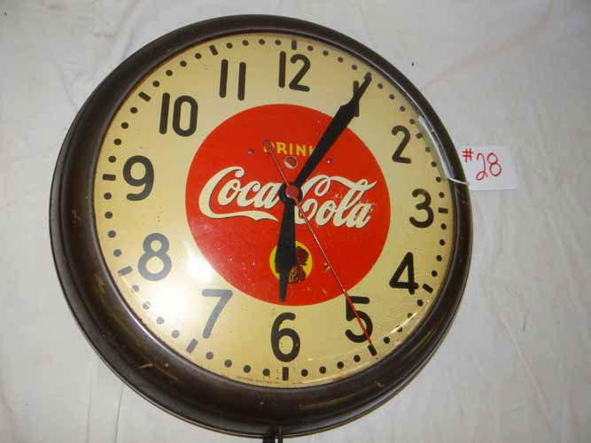 Coca Cola Clock: Coca Cola General Electric Clock "Drink Coca Cola" with Girl Silhouette - 15" Diameter x 3"H