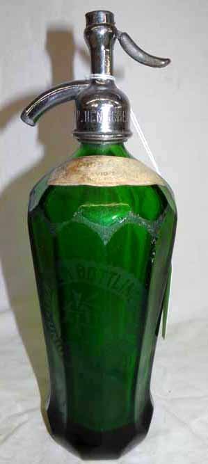 Coca Cola Seltzer Bottle: Coca Cola Green Glass Seltzer Bottle from Uniontown, PA - 12 1/2"Tall