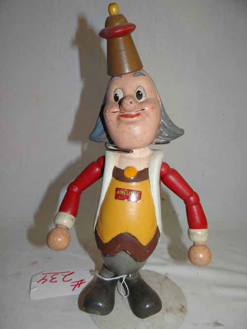 Wooden "King Little": 1939 Wooden Jointed "King Little" by Ideal Novelty & Toy Co. - 12"H
