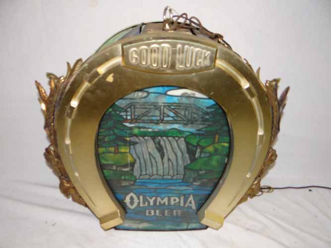 Horse Shoe Light: Horse Shoe Light "Oly On Tap"- 21"H x 22"W x 9"D