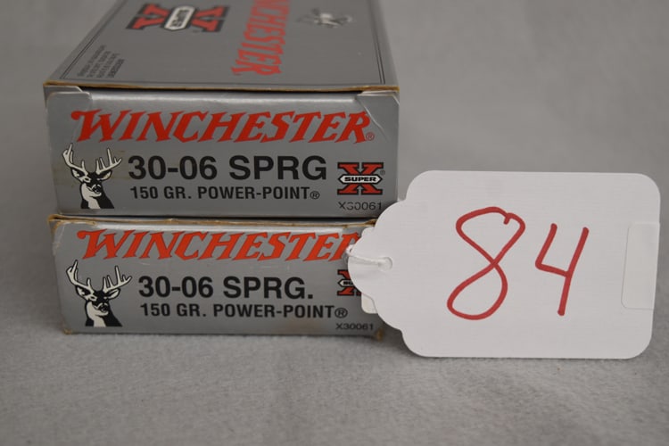 WINCHESTER 30-06 SPRG CARTRIDGES: (2) FULL BOXES (TOTAL 40 ROUNDS) OF WINCHESTER 30-06 SPRG - 20 CARTRIDGES EACH BOX