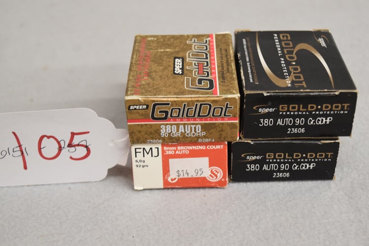 80 ROUNDS OF .380 CALIBER CARTRIDGE: 80 ROUNDS OF .380 CALIBER CARTRIDGES TO INC: SPEER, LELLIER & BELLOT