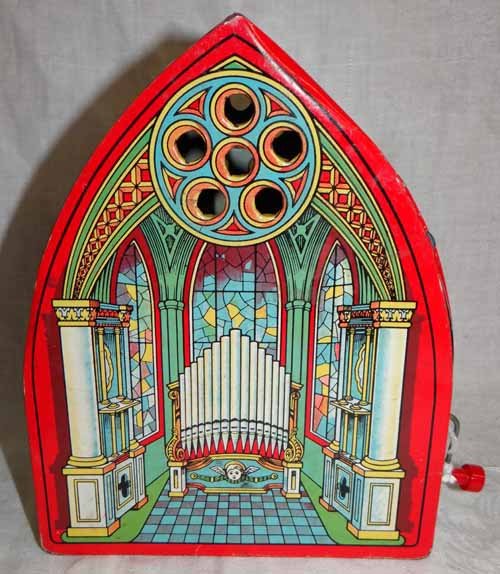 Chien Pipe Organ: Chien Tin Wind Up Pipe Organ, 9 1/2" H X 8 1/2"W