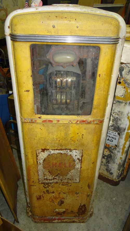 "Shell" Pump: "Shell" Gilbarco Gas Pump, 59"H X 27"W X 16"D
