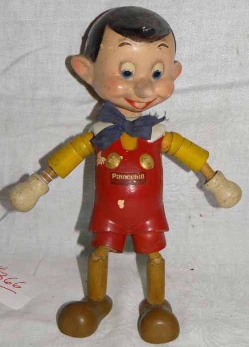 Pinocchio: Wood & Composition Pinocchio Marked O.P.W.D.P. By Ideal, 11"H X 4 1/2"W