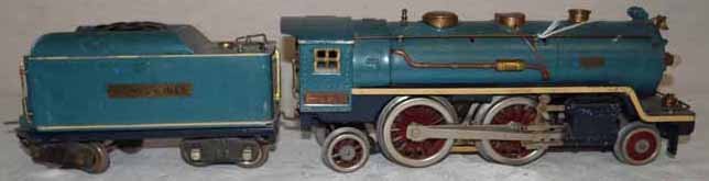 Lionel Blue Comet Standard Gauge: Lionel Blue Comet Standard Gauge #390-E Locomotive Engine & Tender, 14" x 4 1/2" x 5", Tender is 9" x 5" x 4 1/2"