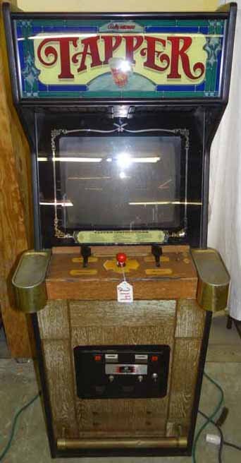 Tapper Arcade Game: Tapper Arcade Game By Bally Midway, 25 Cent Machine, With Foot Rail & Beer Rests,70"H x 32"D x 28"W