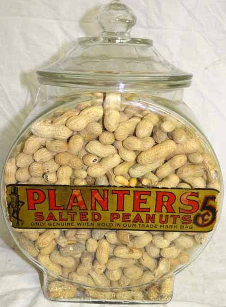 Planters Glass Display: Planters Peanut Glass Display Jar w/Decal, Stands 14"H