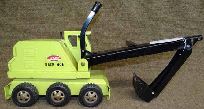 Tonka Green Steel Backhoe: Tonka Green Steel Backhoe- 18"L x 7 1/2"W x 15"H