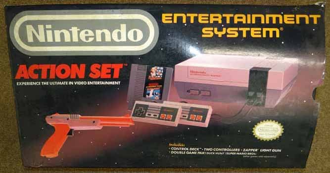 Nintendo System: Complete Nintendo Entertainment System (Action Set) in Orig. Box- 21" W x 6"D x 12"H