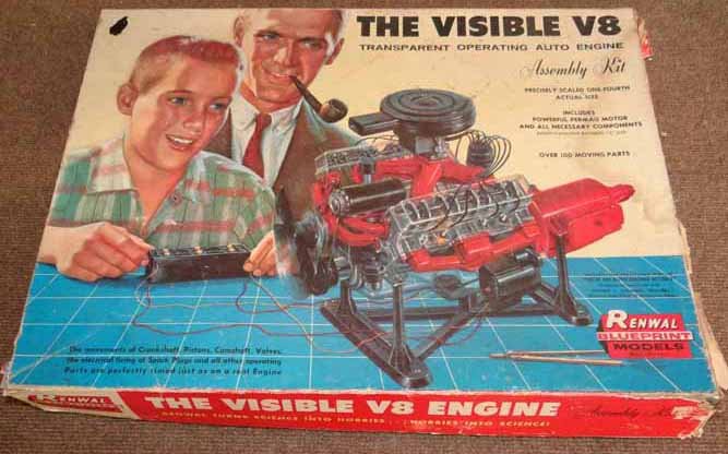 Renvall V-8 Engine Toy: Renvall Visible Model V-8 Engine Toy in Box-22"W x 16"H