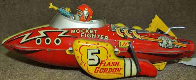 Flash Gordon Wind-Up Rocket: Marx Tin Flash Gordon Wind-Up Rocket Fighter Toy