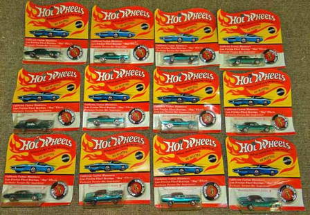 Mattel Hot Wheel Cars: (12) 1969 Mattel Hot Wheels Custom Eldorados in Orig Packages