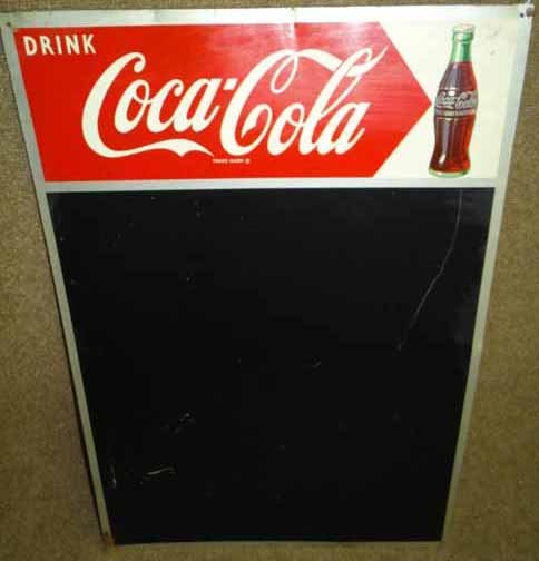 Coca Cola Menu Board: Tin 1956 Drink Coca Cola Advertising Menu Board