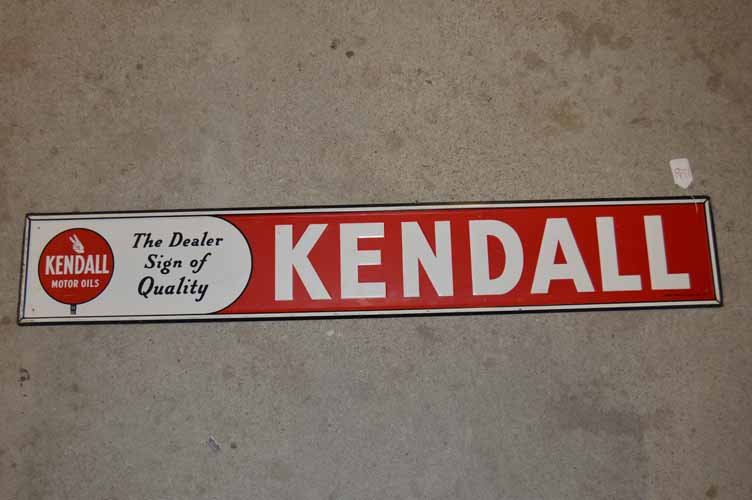 Kendall Sign: Steel Kendall 1950 Single Sided Sign by Grace Sign Co.