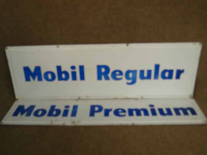 (2) Mobil Gas Signs: (2) Mobil Gas Signs to include Mobil Premium and Mobil Regular