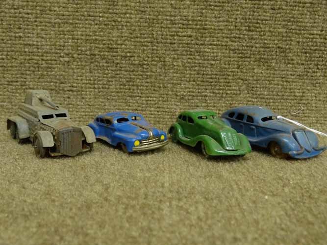 (4) Japanese Tin Cars: (4) Tin Japanese Cars to Inc: 3 Cars & Armored Car
